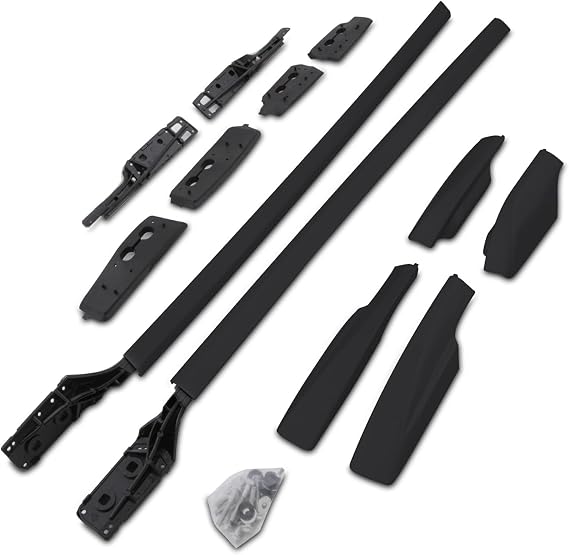 Predator4x4 Black Roof Rails Pair Compatible With Fit Toyota RAV4 XA30 06-12 75KG Load Capacity Aluminium Storage Side Bars Luggage Cargo Carrier