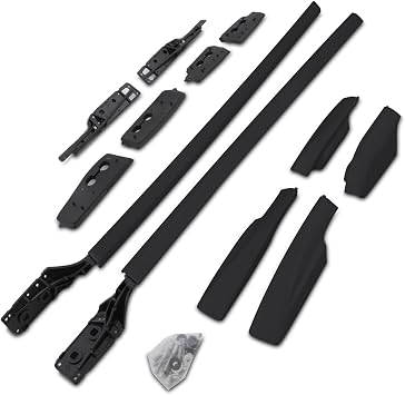Predator4x4 Black Roof Rails Pair Compatible With Fit Toyota RAV4 XA30 06-12 75KG Load Capacity Aluminium Storage Side Bars Luggage Cargo Carrier