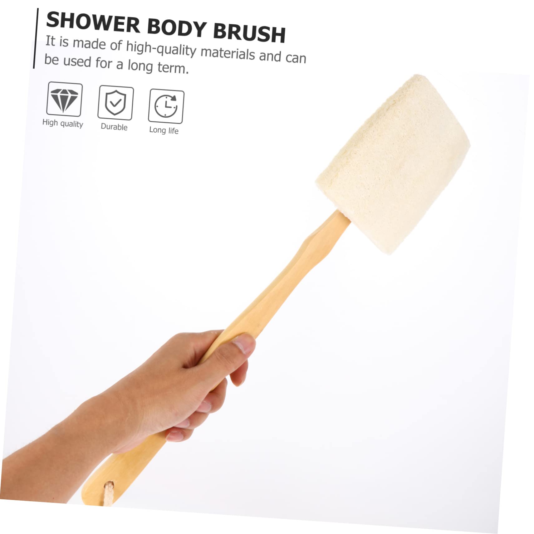 BESTYASH Loofah Shower Brush with Long Handle Bathing Brush for Exfoliating Hard to Reach Areas Durable Loofah Material for Soft Smooth Skin