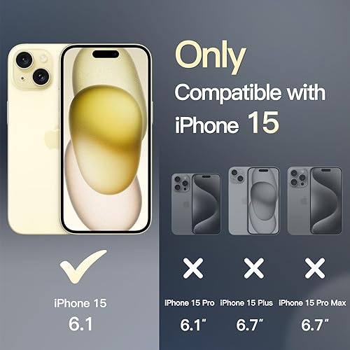 Miniatura 8 de JETech Funda magnética para iPhone 15 de 6.1 pulgadas, compatible con MagSafe, translúcida mate, delgada, a prueba de golpes, color negro