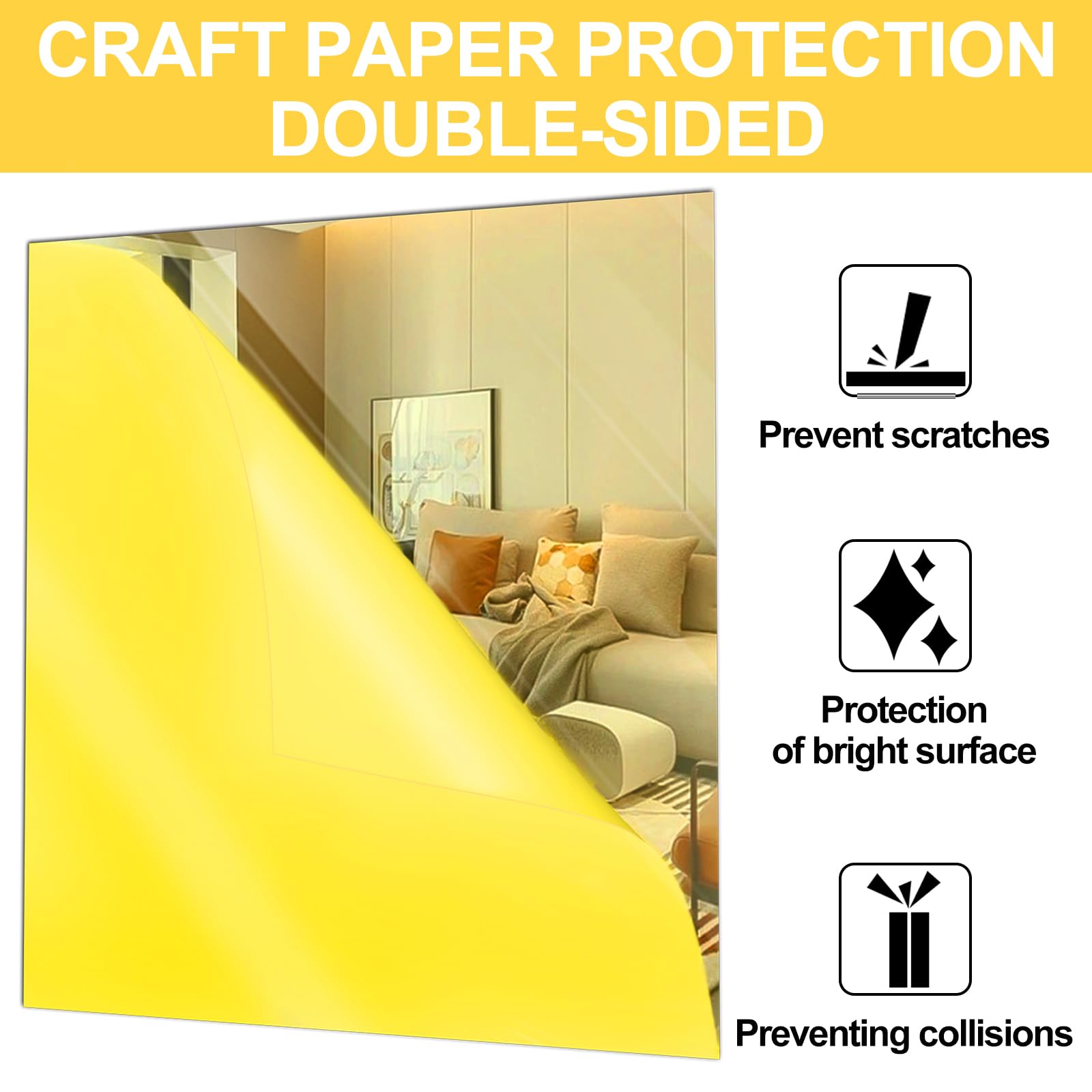 Gold Mirror Acrylic Sheets - 4 Pack -4