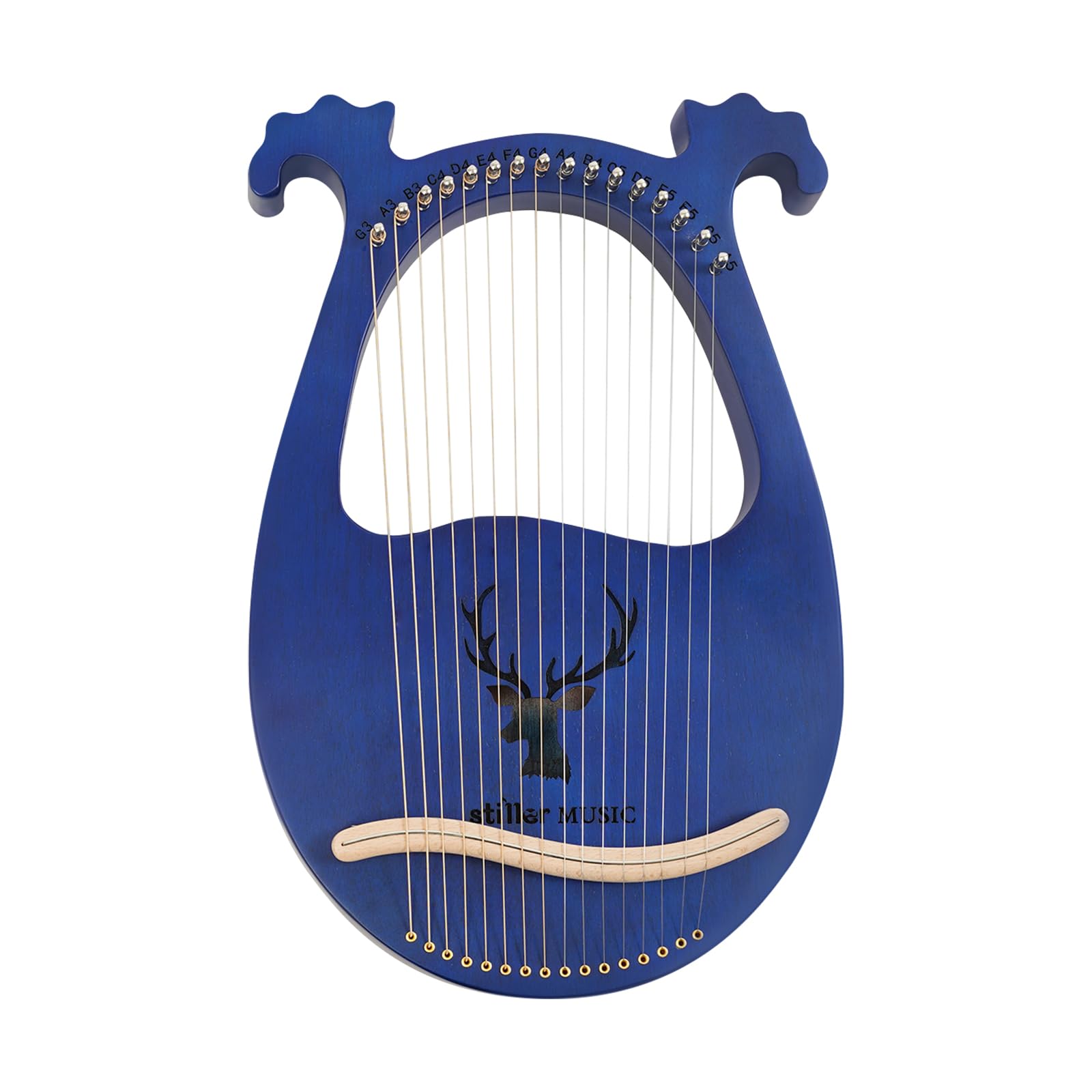 Lyre 16 cordes en acajou Lyre Harpe avec clé d'accordage Instrument de musique pour adultes enfants débutants