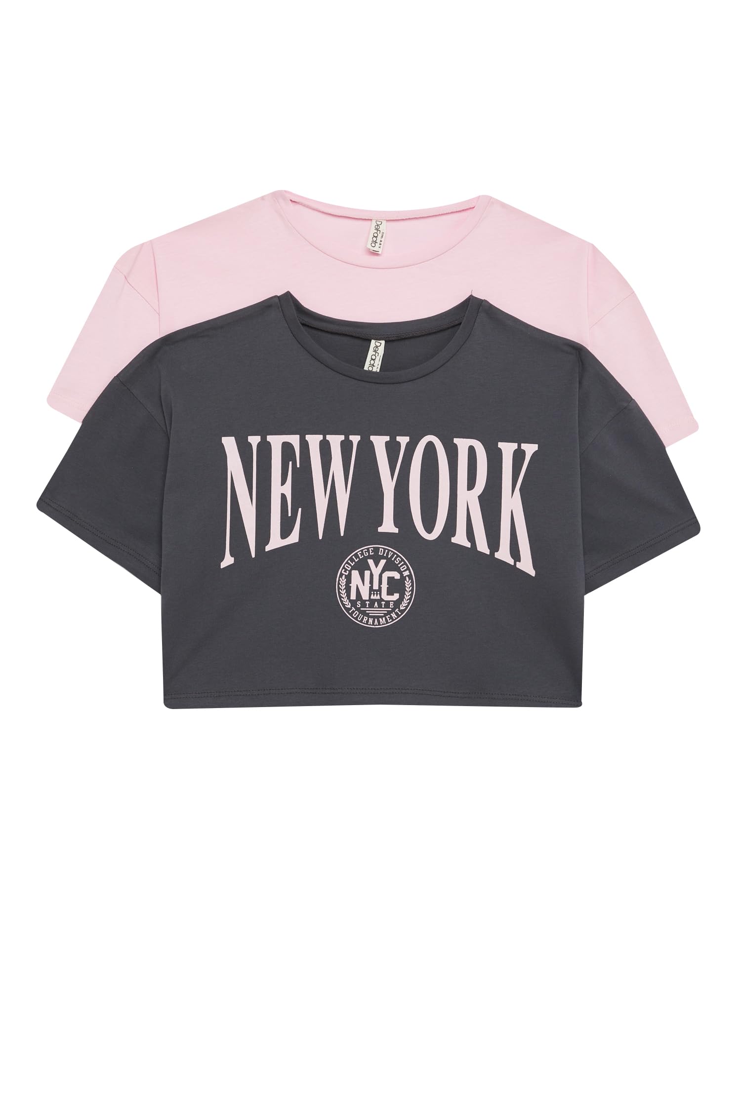 DeFacto Mädchen B7795a8 T-Shirt, Anthra, 5-6 Jahre EU