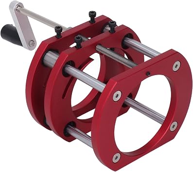 Router Lift Base Kit, Manual Aluminum Alloy Stainless Steel 4 Jaw Clamping, Router Table Saw Insert Base Plate, Router Table Lifting System Kit for Small Trimming Machines, Small Gong Machine, Red