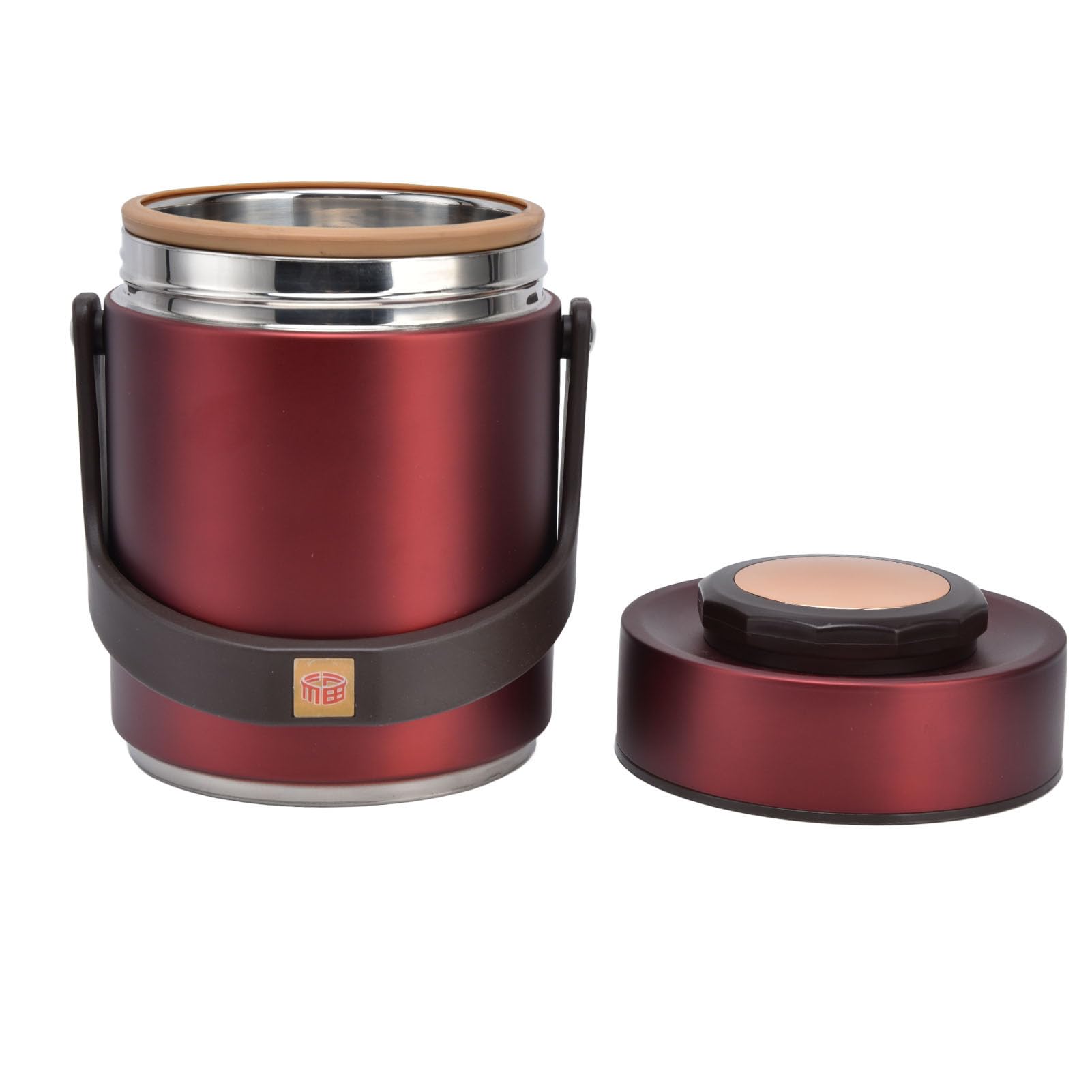 Cryfokt 3-lagige Isolierte Lunchbox aus Edelstahl 304, Auslaufsicherer Lebensmittelbehälter für Arbeitsreisen, Picknick – 1500 Ml Fassungsvermögen (Rot)