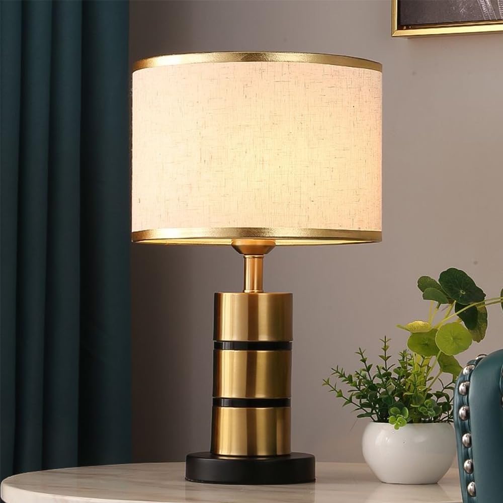 Mengjay Lampe de Table en Métal,E27 Lampe Chevet de Nuit Abat-jour Chambre,Design Moderne et Classique,Lampe de Bureau pour Salon Chambre(pas d'ampoule) (A)
