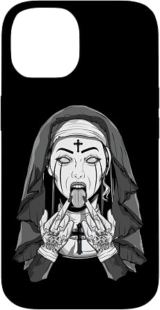 iPhone 14 Goth Occult Satanic Nun Evil Gothic Creepy October Halloween Case