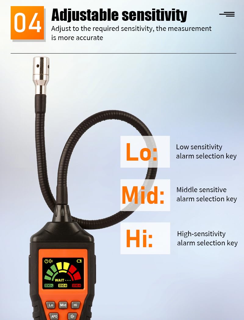 VICTOR 822C 822D lpg Gas Leak Detector Analyzer Combustible Flammable Natural Air Tester Visible Audible Alarm Smart Sensor(VICTOR 822C)