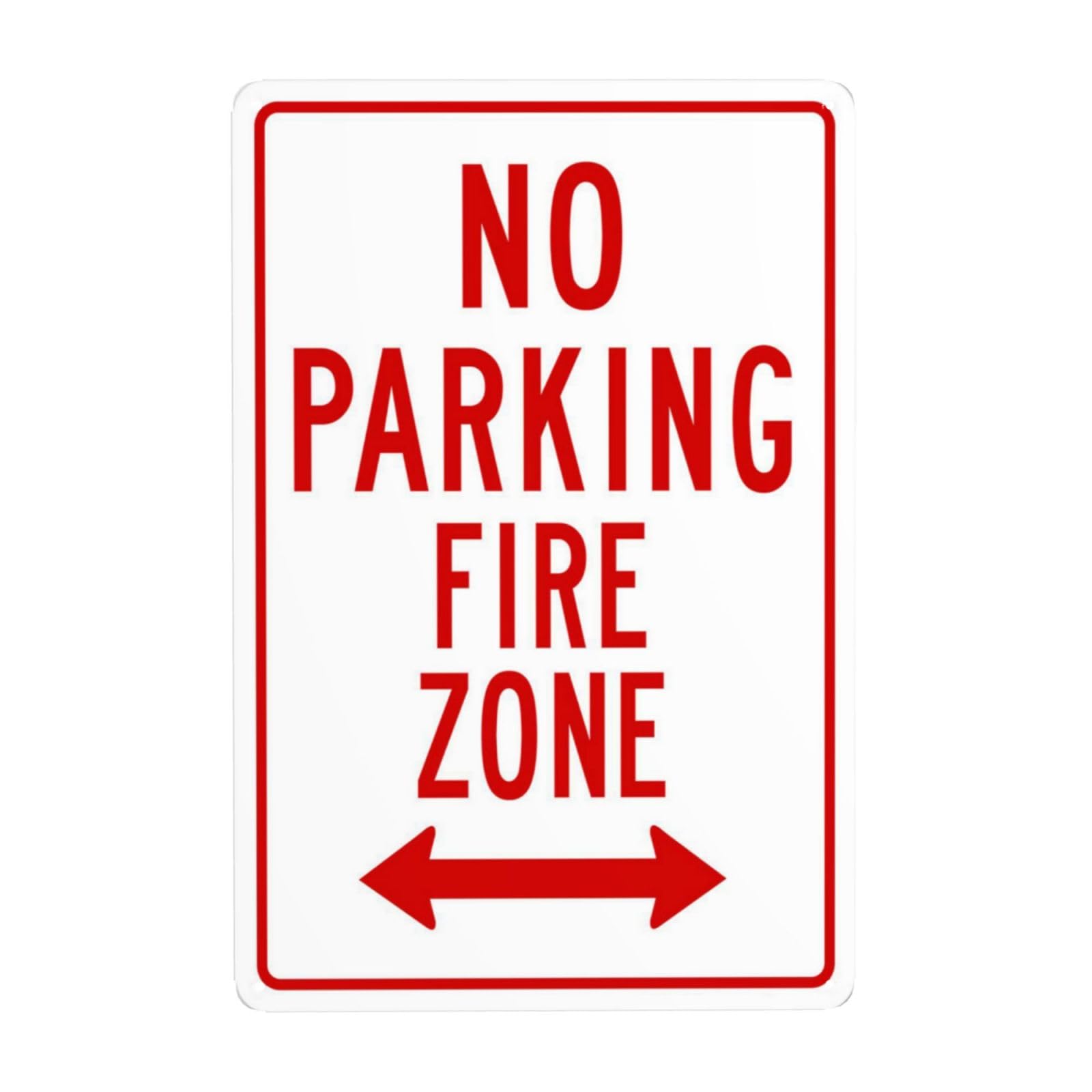 SMAZDFXX Left-Right No Parking Fire Zone Metal Warning Signs, Cautions Security Tin Sign, Safety Posted Signs for Street Business Wall Decor 5.5"x8"
