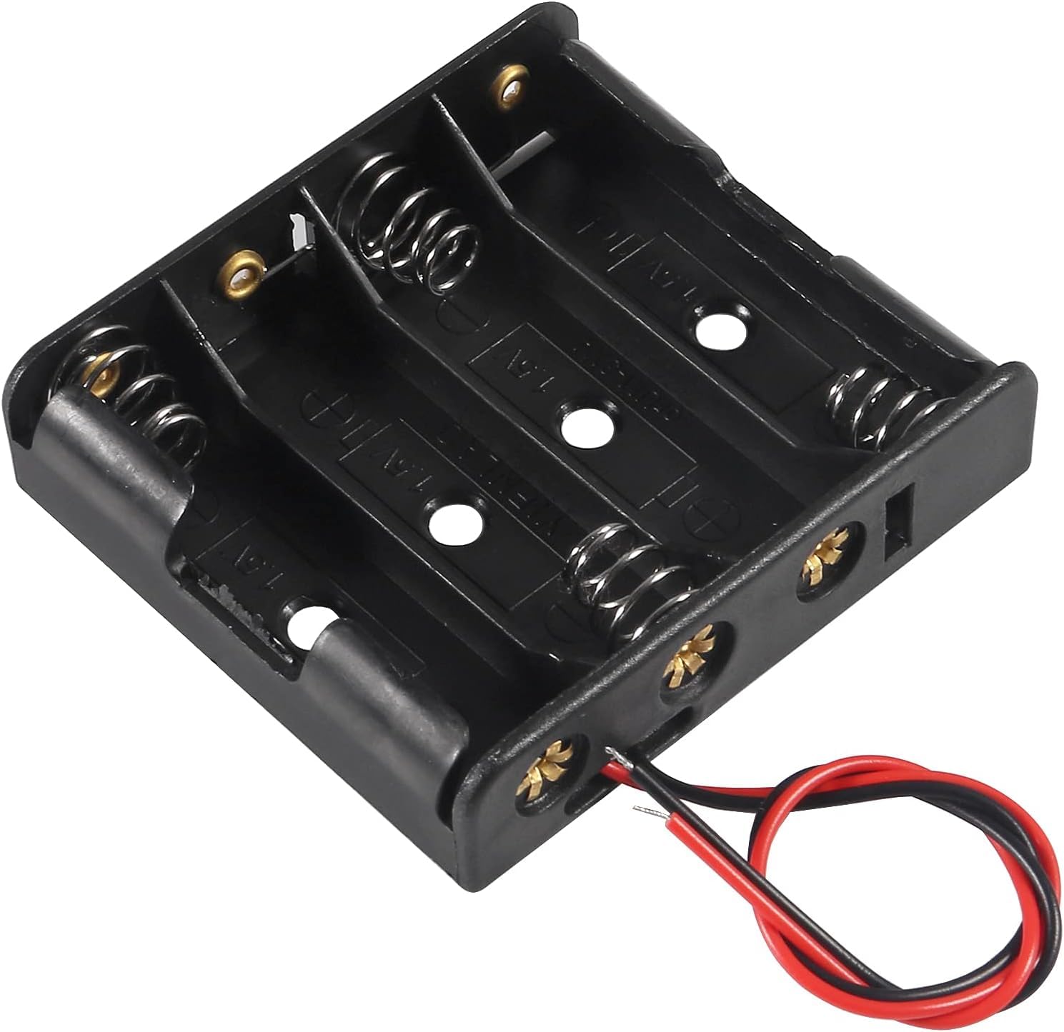 GTIWUNG 9 sztuk uchwytów na baterie AA, obudowa z tworzywa sztucznego, pudełko do przechowywania, uchwyt na baterie 4 x 1,5 V AA uchwyt 6 V z kablem przyłączeniowym (4 solty)