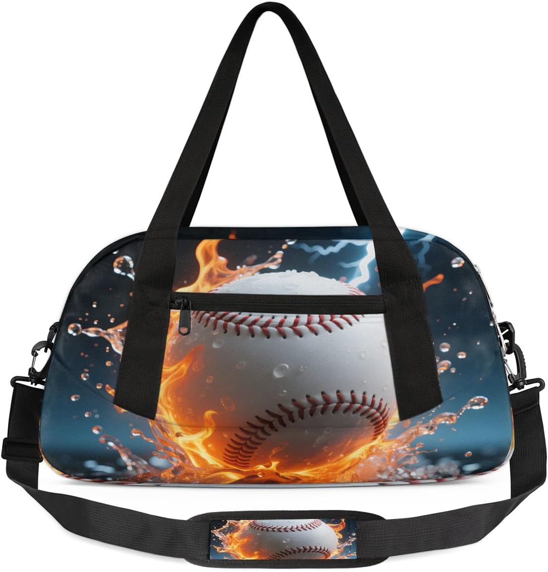 Fiery Baseball Duffel Bag for Kids Overnighter Small Duffle Bags for Boys & Girls, Sleepovers and Travel Duffel Bag for Kids, Carry-On Size & Ideal for School Practice or Sport Gym Bags