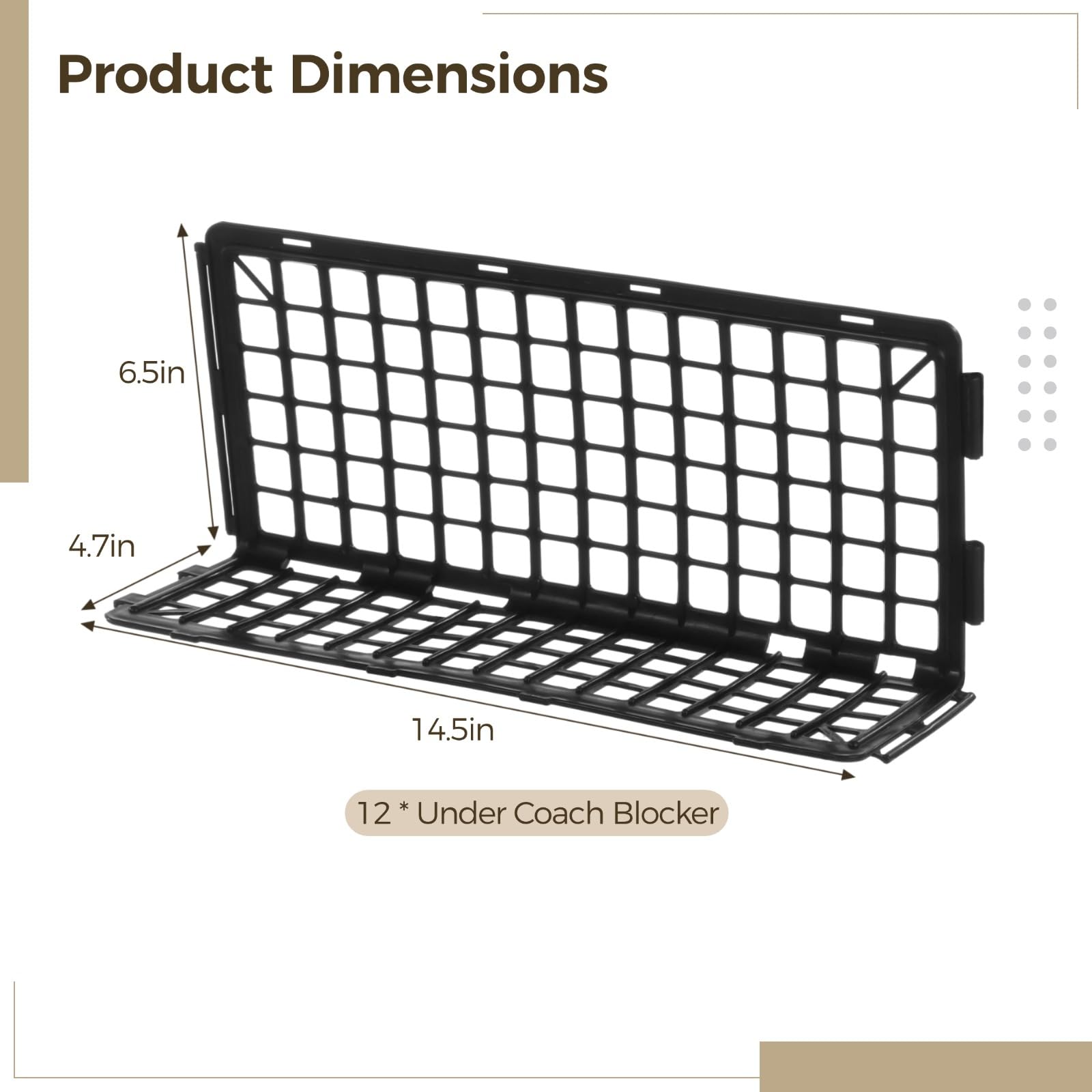 XUANZIKEMAO 12-Pack Under Couch Blocker - Keep Pets & Toys Out, Black Plastic Panels, 14.5" Each