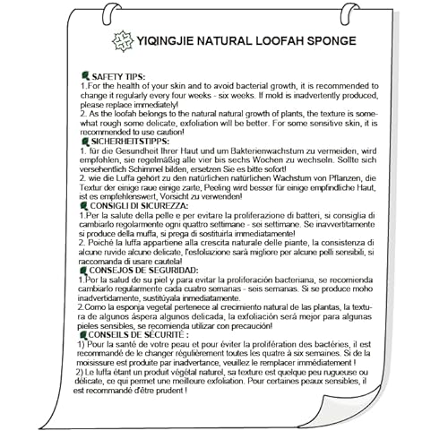 Yiqingjie CN LOOFAH Natural Loofah Sponge Exfoliating Body Scrubber (3 Pack),Made thumb #7