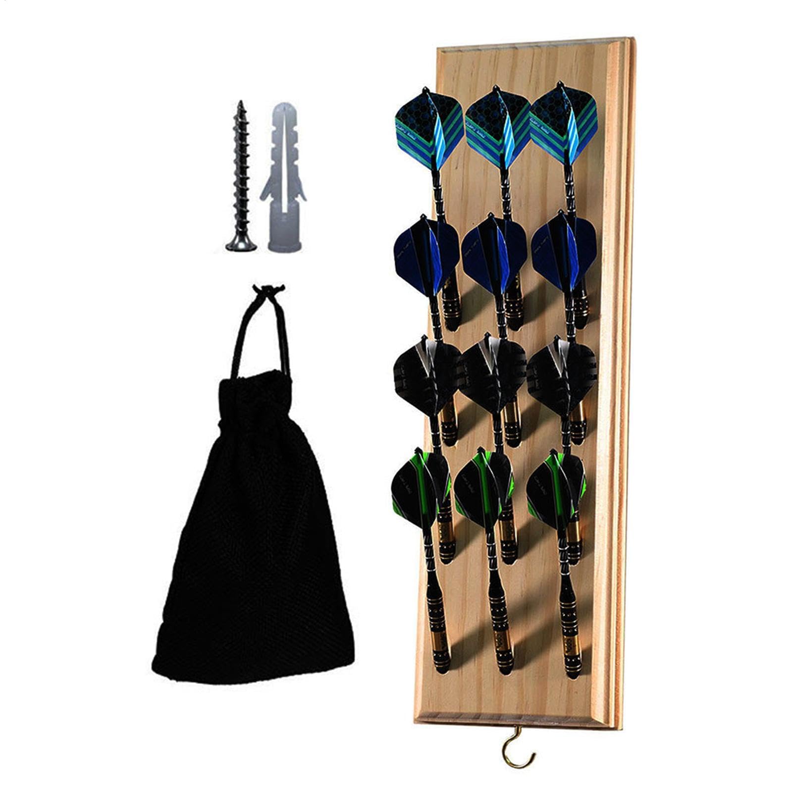 Support De Fléchettes En Chêne Zyiphor – 2 Pièces (rond Et Carré), Range 100+ Dards, Idéal Pour Bar Et Jeu