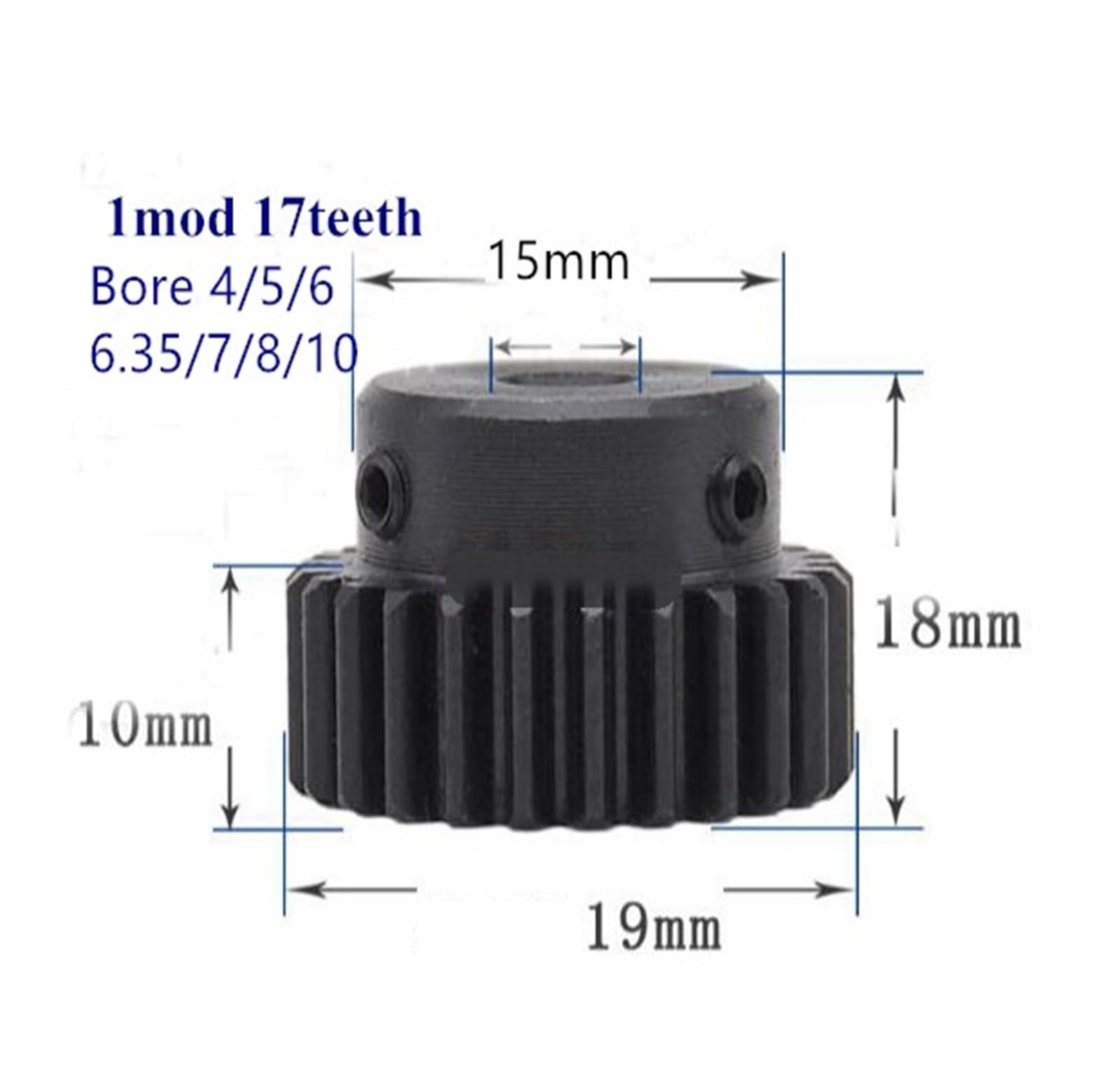 Bevel Gear Pinion Hardware Mechanical 3pcs 1Mod 1 Modulus 10 * 10 * 1000mm High Precision Gear Rack Steel + 3pcs 1M 17teeth Pinion(6mm)