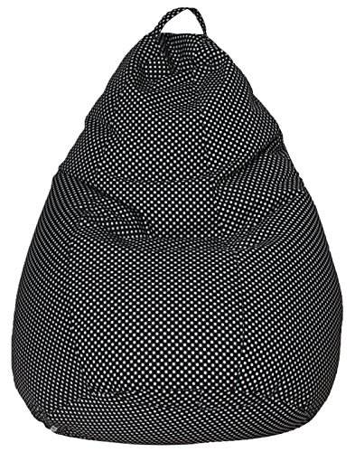 Image of Sattva Classic Polka Party XXXL Bean Bag Cover Without Beans - Black Polka