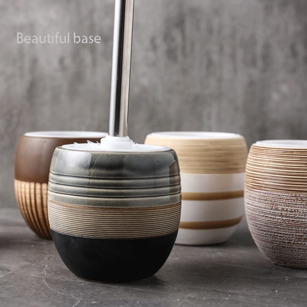 Święty umysł toaletowy, Szczotka do toalety z okrągłym uchwytem ceramicznym, długą rączką, gęstym włosiem, dokładnie czyści