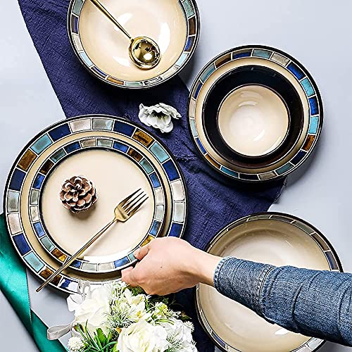 Service de table en porcelaine – Assiettes et bols élégants en céramique pour les repas de famille et les réunions en plein air