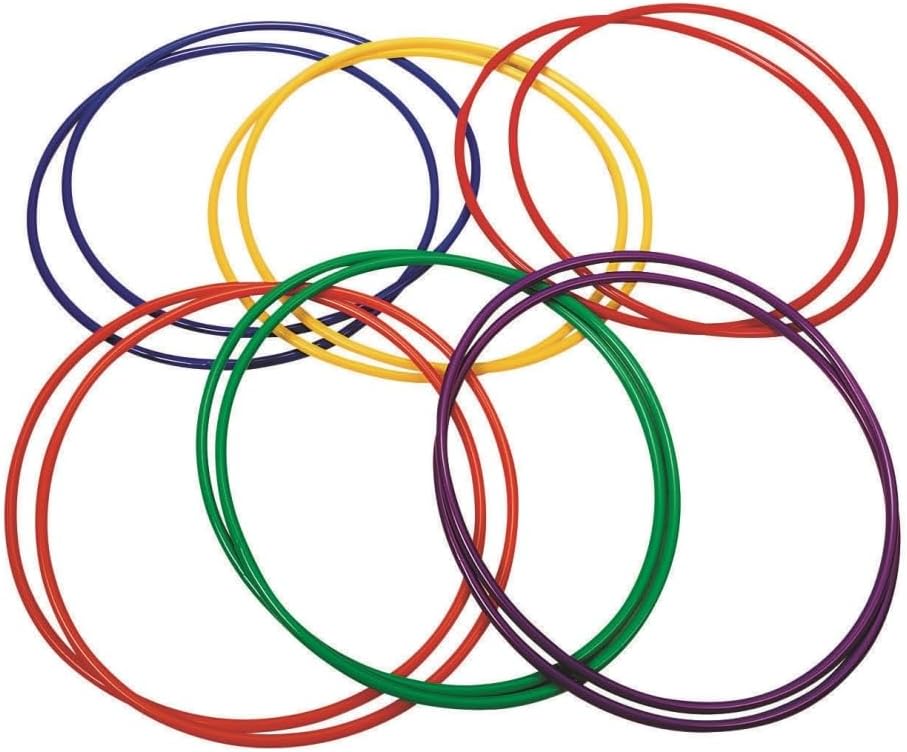 S&S Worldwide Super Hoops, 30" Very Durable, Institutional Quality Hula, P.E. Station Marking and More. 0.07" Thick x 0.85" Cross Section PE Plastic Tubing. for Activities, Games. Pack of 12
