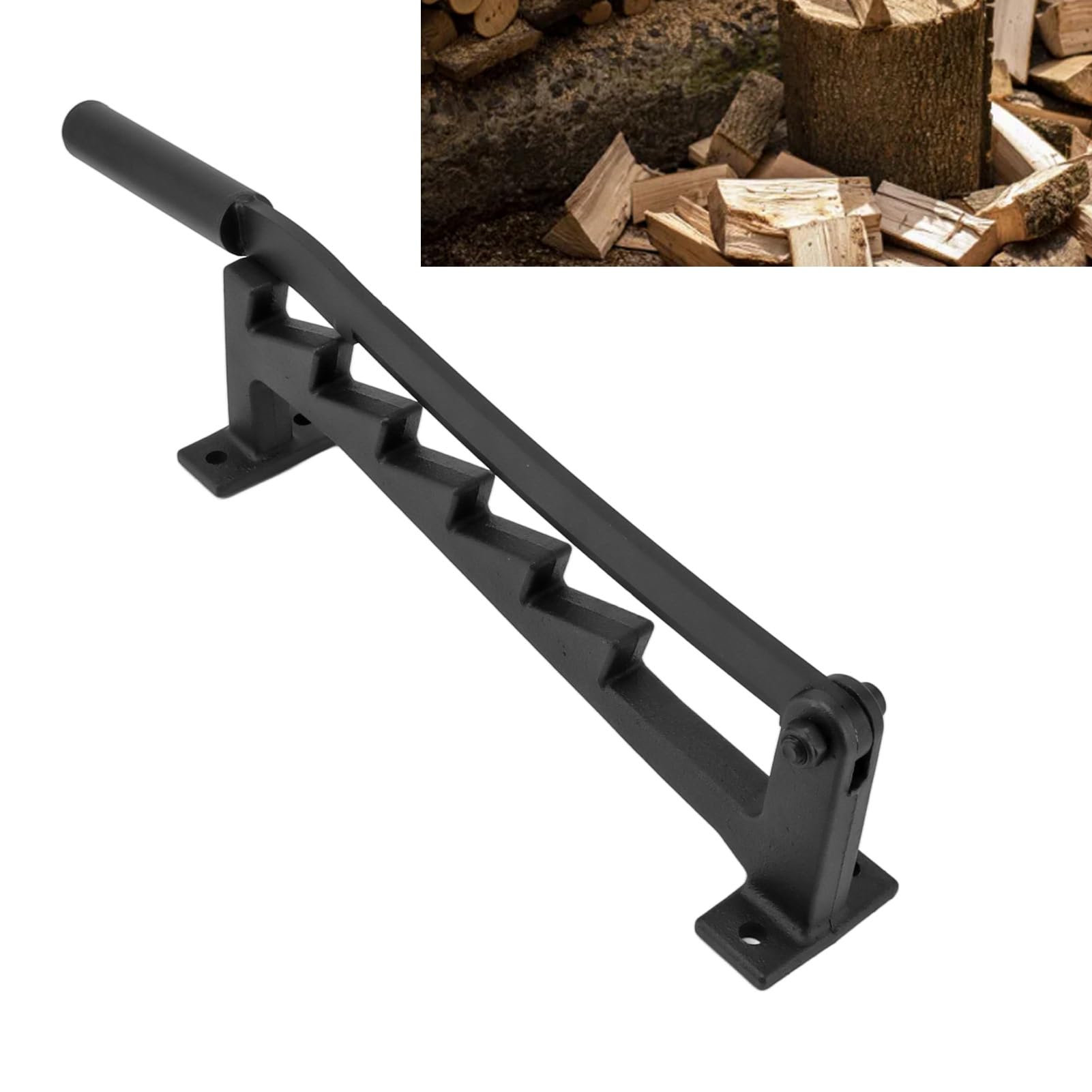 Wandmontierter Holzspalter Mit Verlängertem Griff - Manueller Brennholzspalter Aus Kohlenstoffstahl