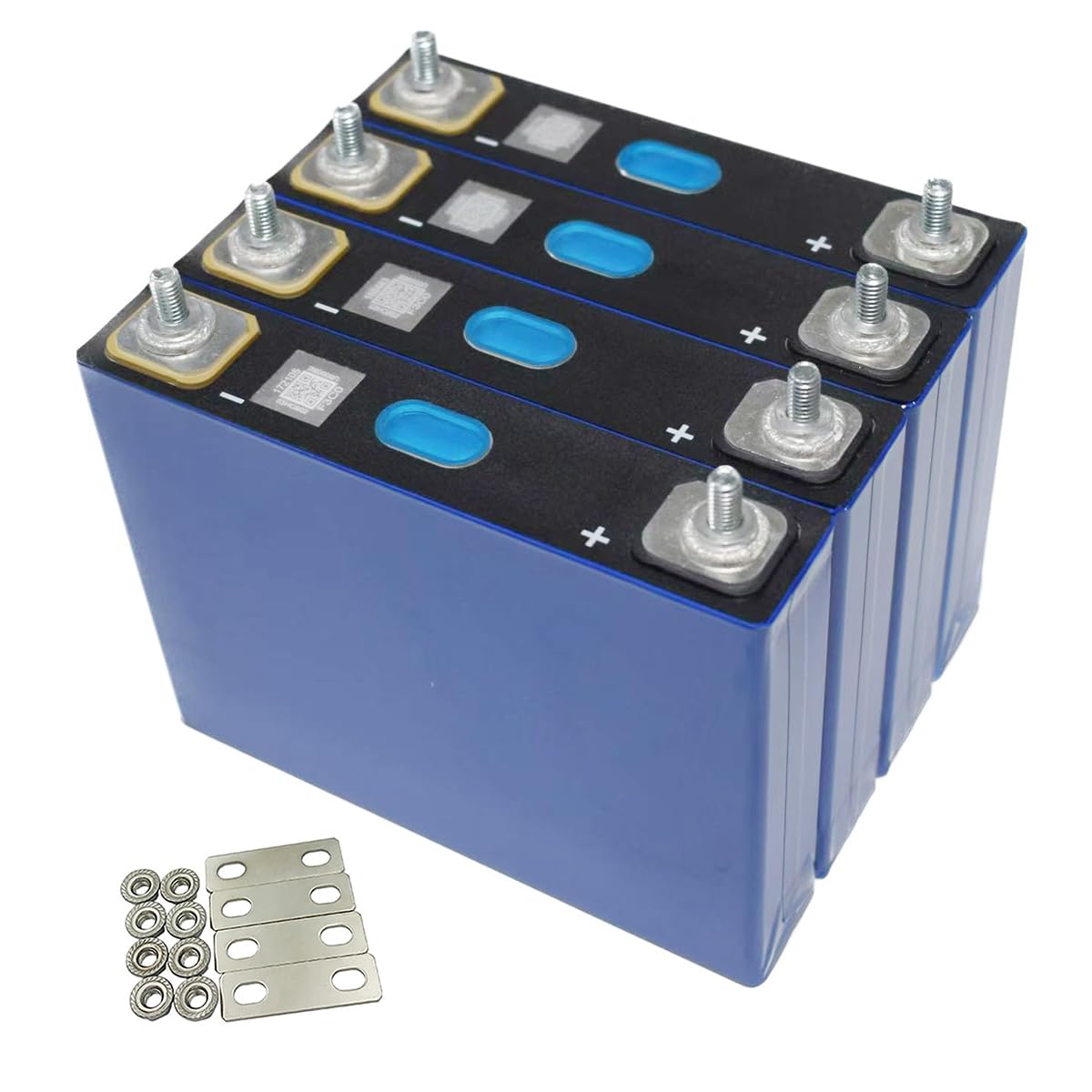 LiFePO4 Cell 3.2V 50Ah Grade A Deep Cycle Battery Lithium Iron Phosphate Rechargeable Battery Max.Continous Discharge 50A/1C,Included M6 Nuts and Bus Bars