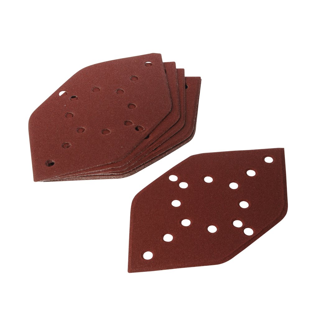 Silverline 712284 Hook and Loop Detailed Point Sanding Sheets 80 Grit - Pack of 10