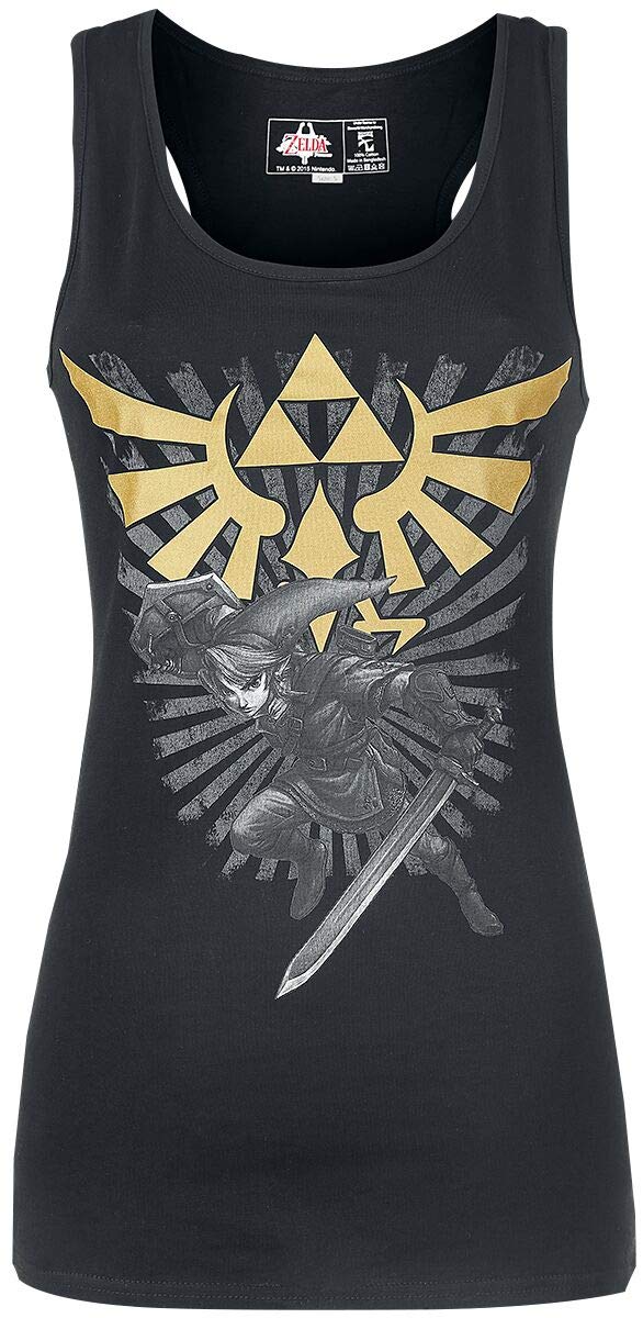 Difuzed Girls Black The Legend Of Zelda Triforce Link Top M