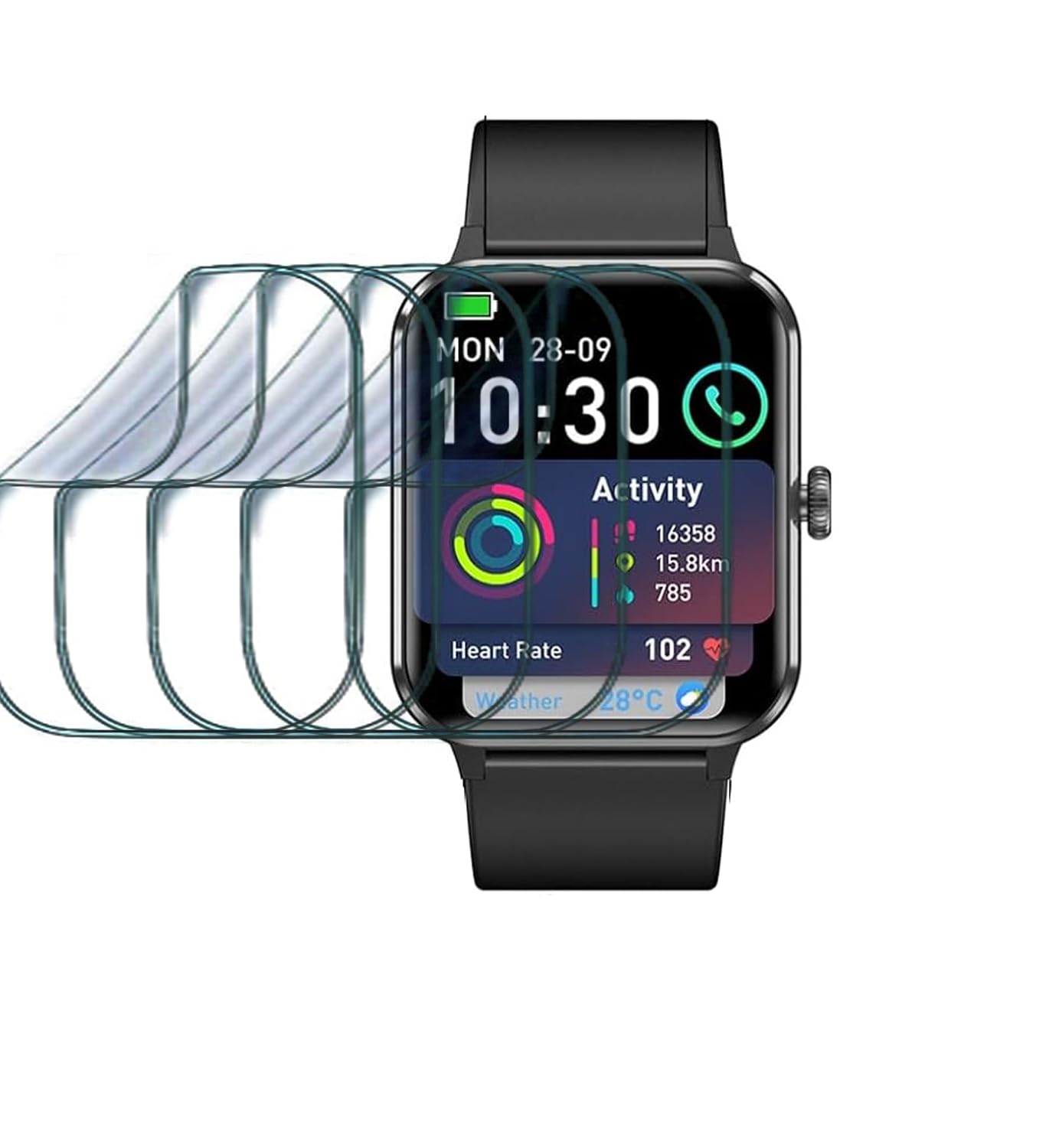 6Stück Smart Watch Hydrogelfilm für Blackview Smartwatch, R5
