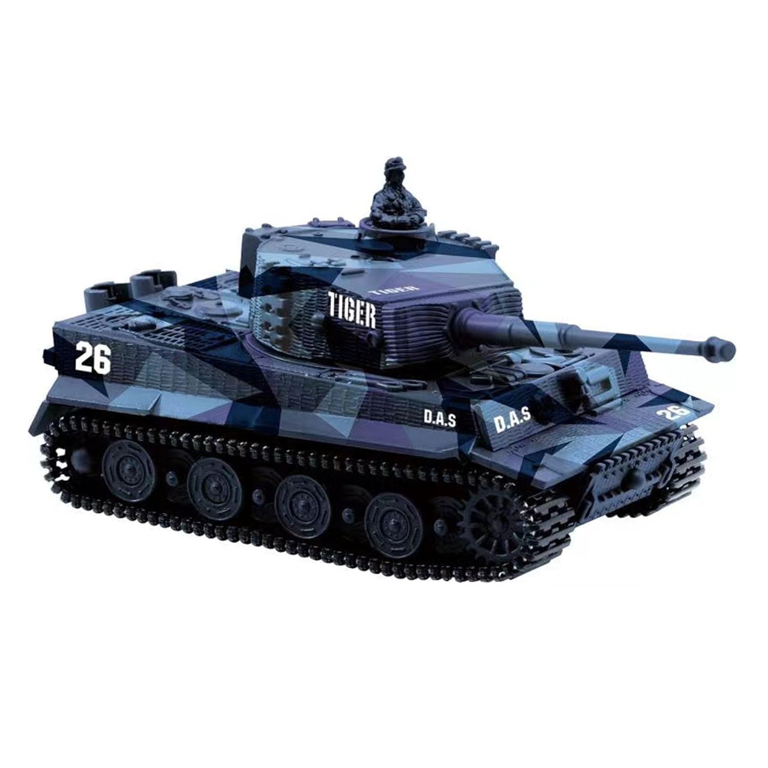 TOUCAN RC HOBBY RC 1:72 Panzer Spara Sound Turret Ruota 360°RTR Tigre Tedesca Colore Mimetico Blu