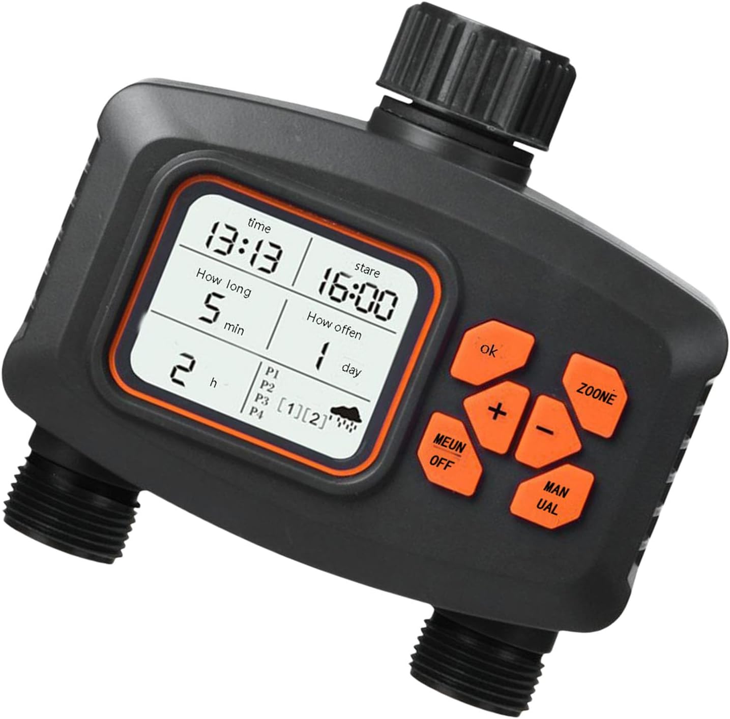 Two Zone Hose Timer Watering Timer with 3 Separate Programs Automatic Garden Watering Systems Sprinkler Sprinkler for Garden Hose