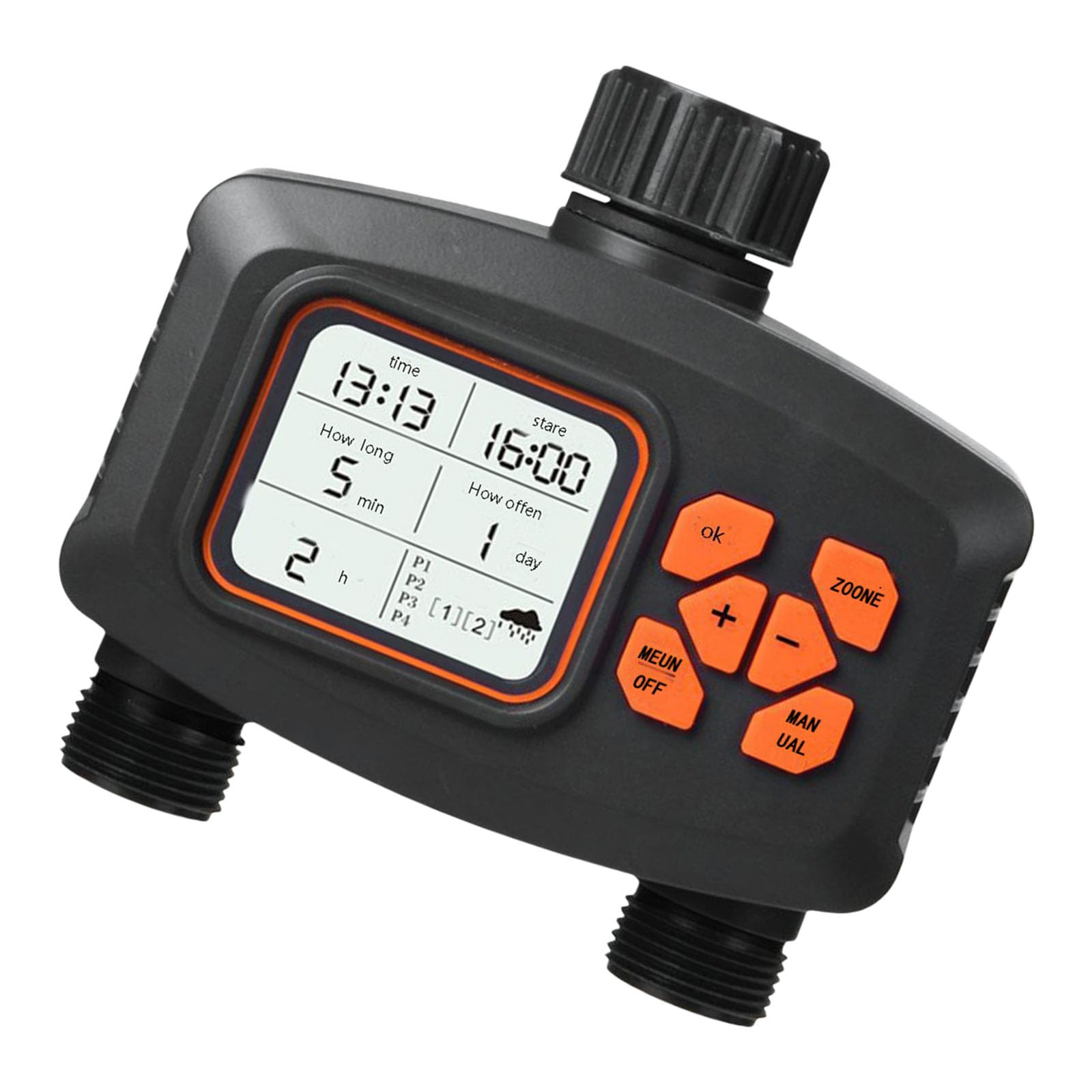 Watering Timer Automatic Two Zone Hose for Garden Greenhouses Plant Irrigation Systems Watering Controller Automatic Water for Garden Hose