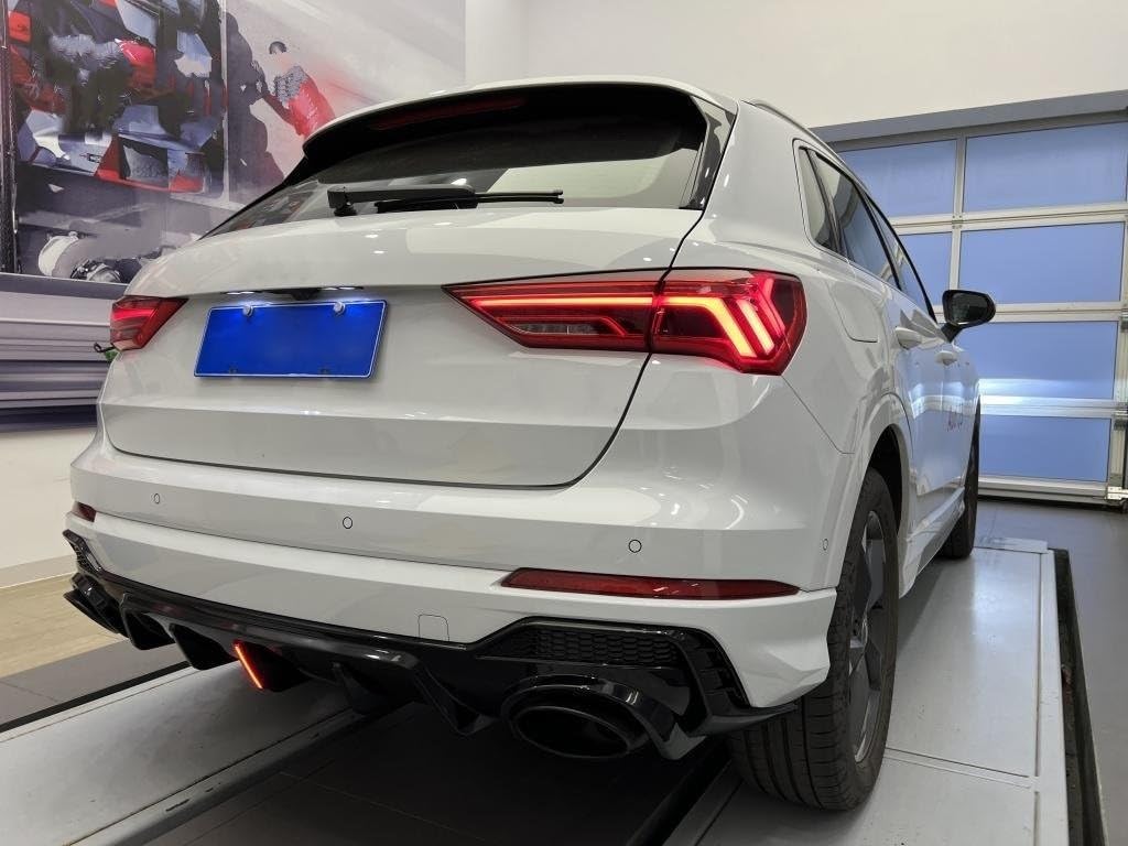 Dyfuzor Tylnego Zderzaka Spoiler Z Końcówkami Rury Wydechowej Dla Q3 Sport 2021 2022 Tylny Rozdzielacz Samochodu Dyfuzor Usta Osłona Deflektora samochodowy zderzak Splitter dyfuzor