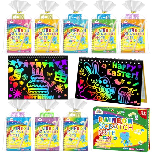 ZMLM 24 Pack Party Favors for Kids 4-8, Rainbow Scratch