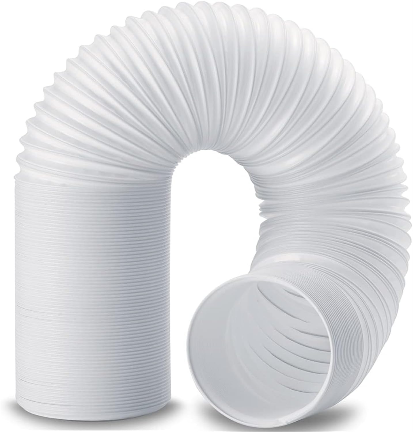 Fascinatdeco White Air Conditioner Exhaust Hose, 5.9'' Diameter Pvc Flexible Vent Hose With Counterclockwise Thread, Length 300Mm Exhaust Vent Hose For More Portable Air Conditioner