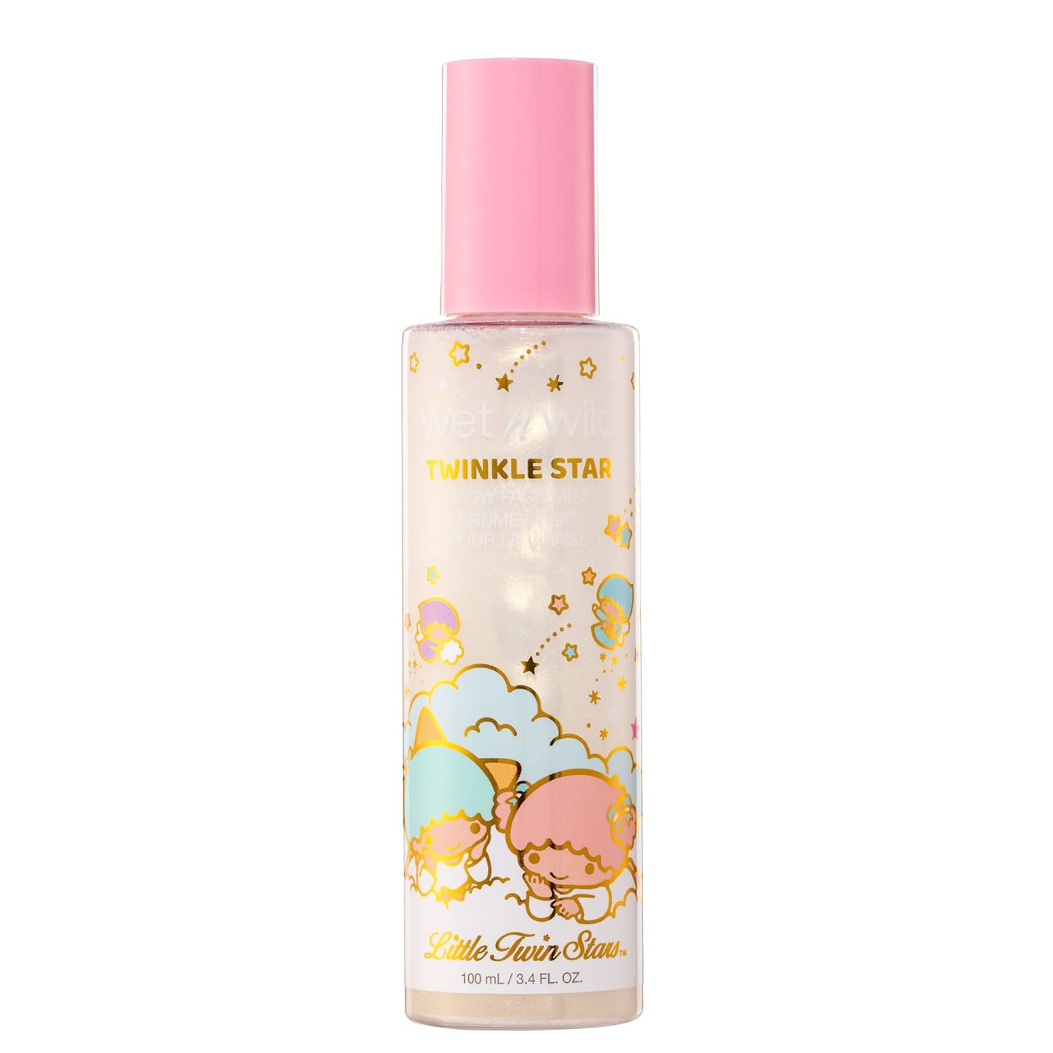 Wet n Wild Little Twin Stars Twinkle Glow Makeup Facial Mist Spray, Cotton Candy, 3.4 Fl Oz : Beauty & Personal Care