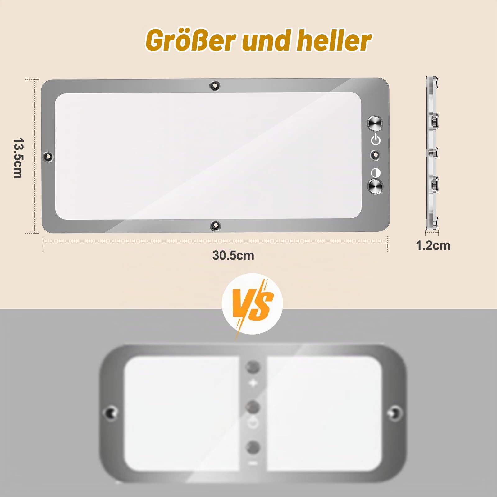 2 stück KFZ Deckenleuchte 12V mit Schalter/Fernbedienung, 15W 2000LM Wohnmobil Leuchte 12V, 2 Lichtmodi, 4 Helligkeiten Dimmbar KFZ Innenraumbeleuchtung für Camper, Boot, 3000-4500-6000K