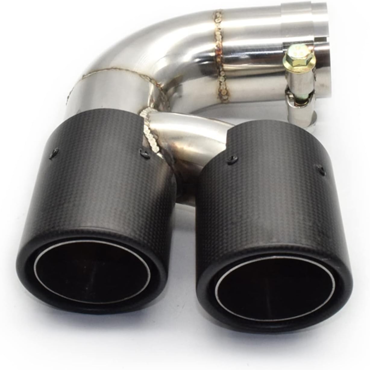 Amazon.co.jp: 1 x Tailpipe 304 Stainless Steel Carbon Fiber Exhaust Tip ...