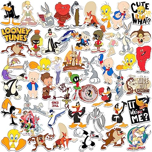 Looney Tunes 50ct Die Cut Vinyl Stickers Variety Pack – Classic Cartoon Character Decals for...