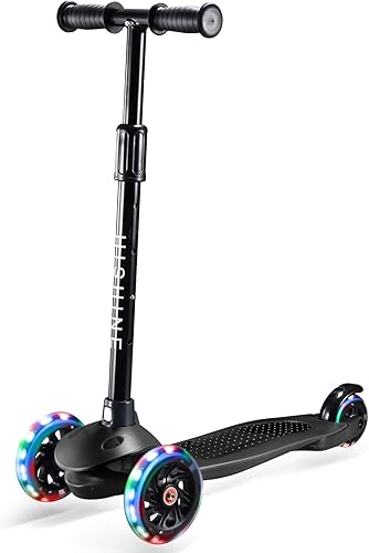 HISHINE Scooter de 3 ruedas para niños de 3 a 5 años patineta con 4 altura ajustable scooter para niños y niñas ruedas ligeras aprender a dirigir