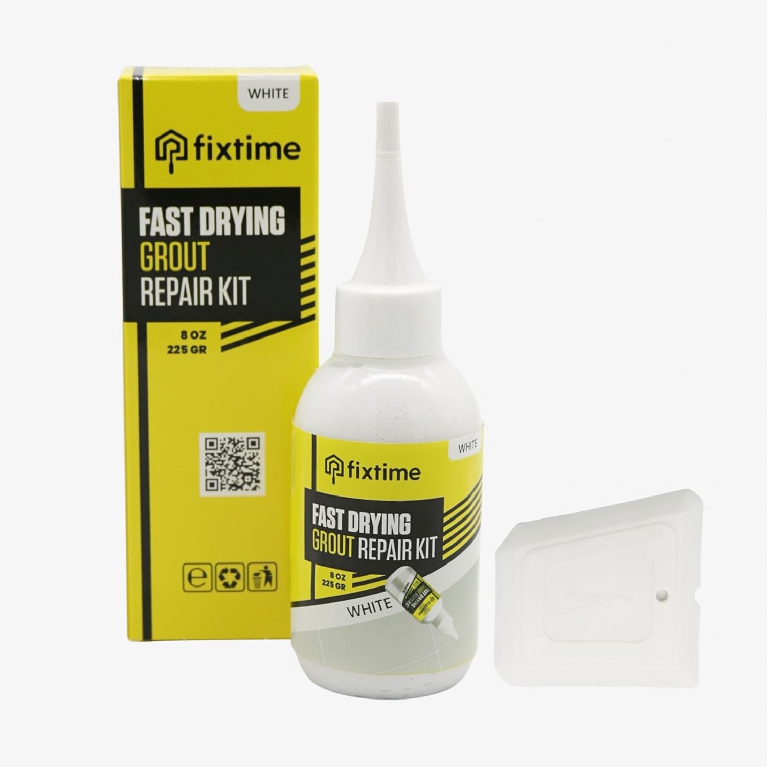 Tile Grout Repair Kit, Gray Grout Filler Tube 8 oz, Grout Repair Renews, Fast Drying Repait Kit, Grout Sealer for Floor Tile - Spatula Included (2xGray)