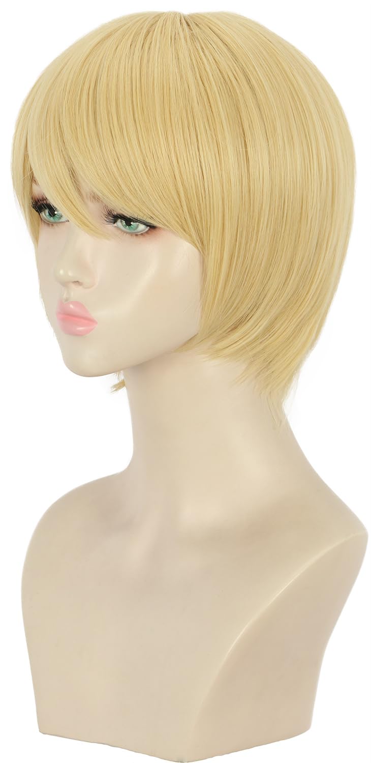 yuehong Long Curly Blonde Double Ponytail Clip Wig for Woman Halloween Cosplay Costume - Image 6