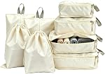 Packing Cubes,Compression Packing Cubes Travel Organizer,Travel Essentials Luggage Organizer Bag with Shoe Bag,Compressible Travel Organizer for Suitcase (Beige 4)