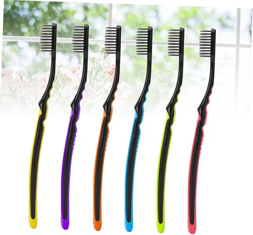 Miniatura 2 de Healifty 6pcs Soft Bristle Toothbrush Toothbrush Bamboo Toothbrush Abs Tooth Brush Universal Toothbrush