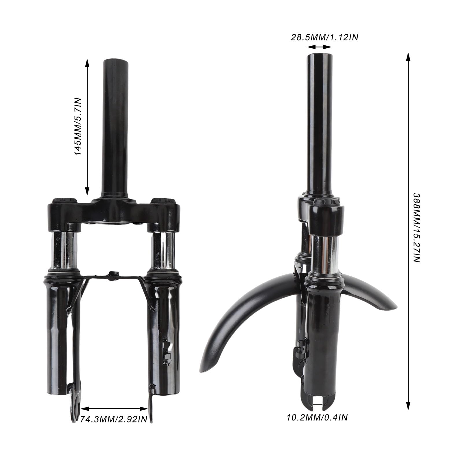 Yctze Kit de Suspension Avant de Scooter, Kit de Garde-Boue de Béquille de Fourche Avant, de Composants Métalliques pour M365 1S Pro 2, avec Assemblage Facile