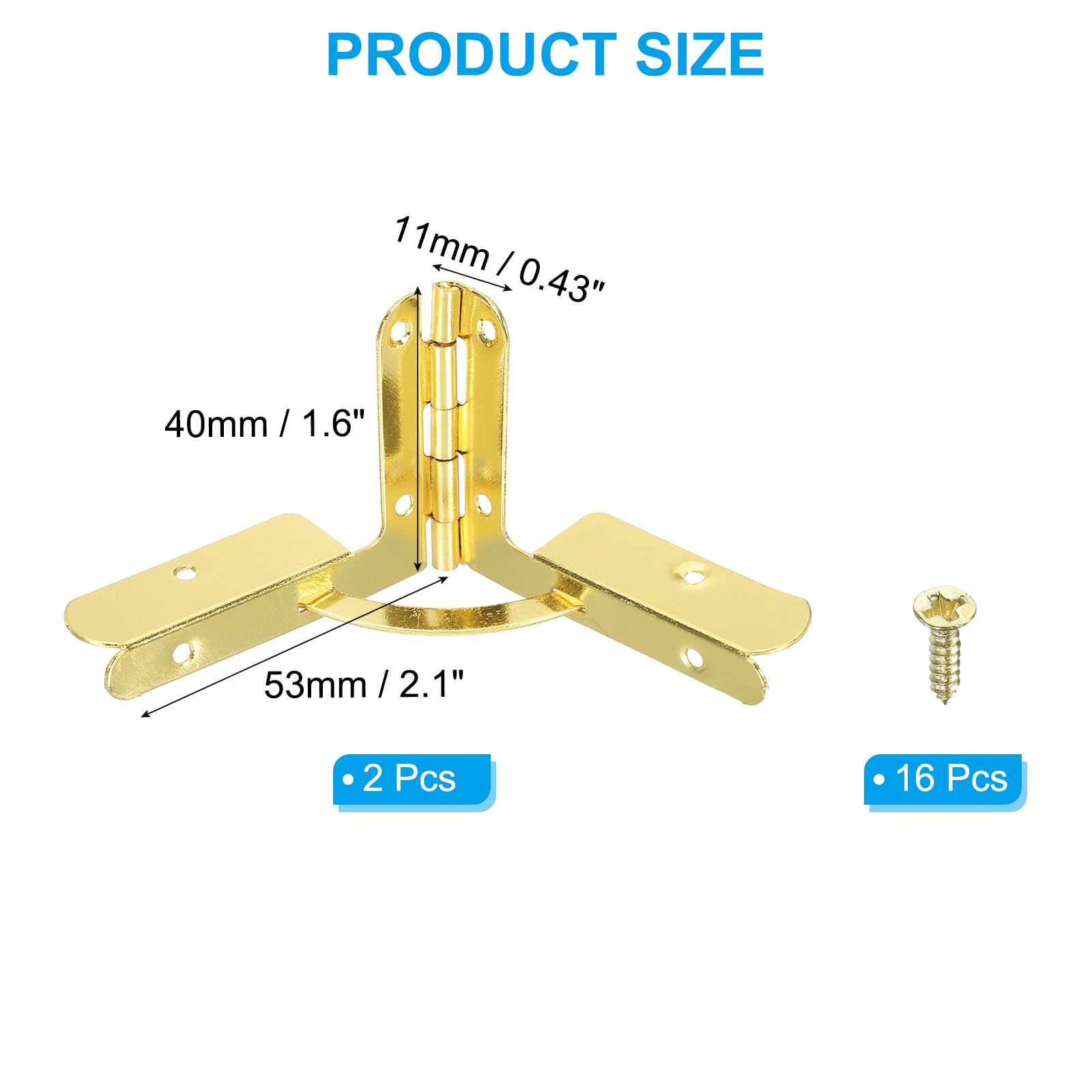 PATIKIL 90 Degree Folding Support Hinge 1.6" x 2.1" - Image 2