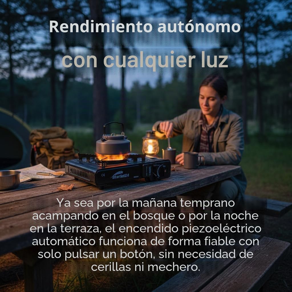 Starlet24 - Hornillo de Gas Compacto para Camping