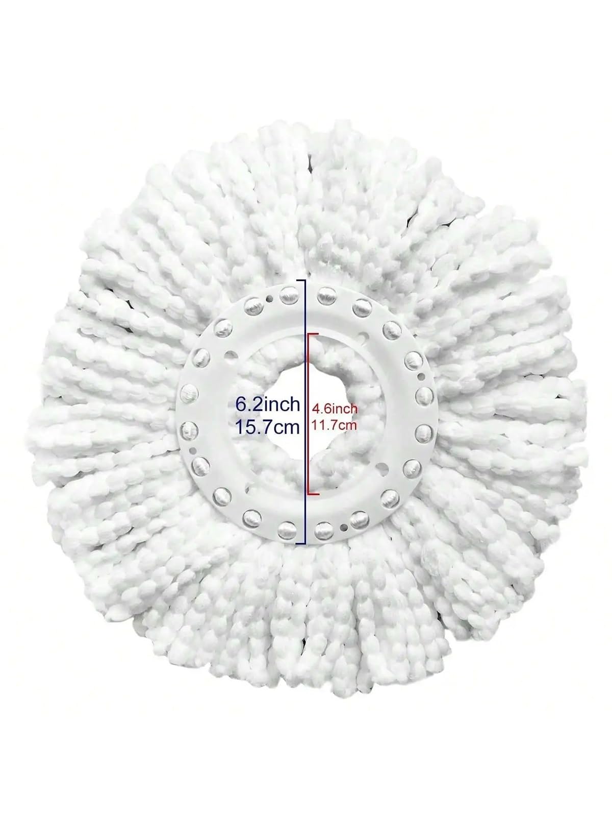 Cabeza de fregona Paquete de 4 Cabezales fregona giratoria Microfibra tamaño estándar(6 Pack mop)