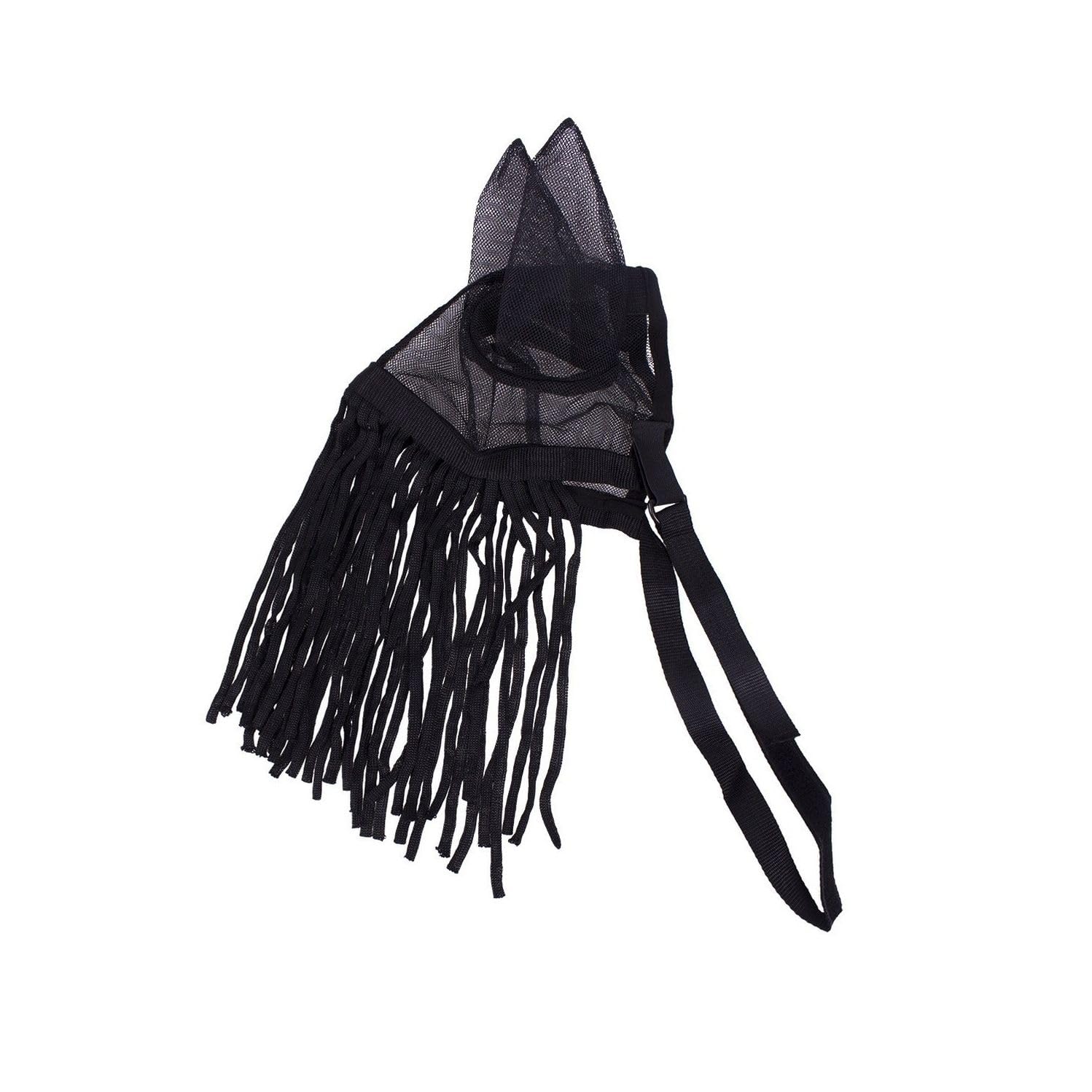 netproshop Fliegenfransen mit Feinmaschigen Ohren und Elastischem Verschluss Gr. Pony-XLFull, Groesse:Full, Farbe:Schwarz