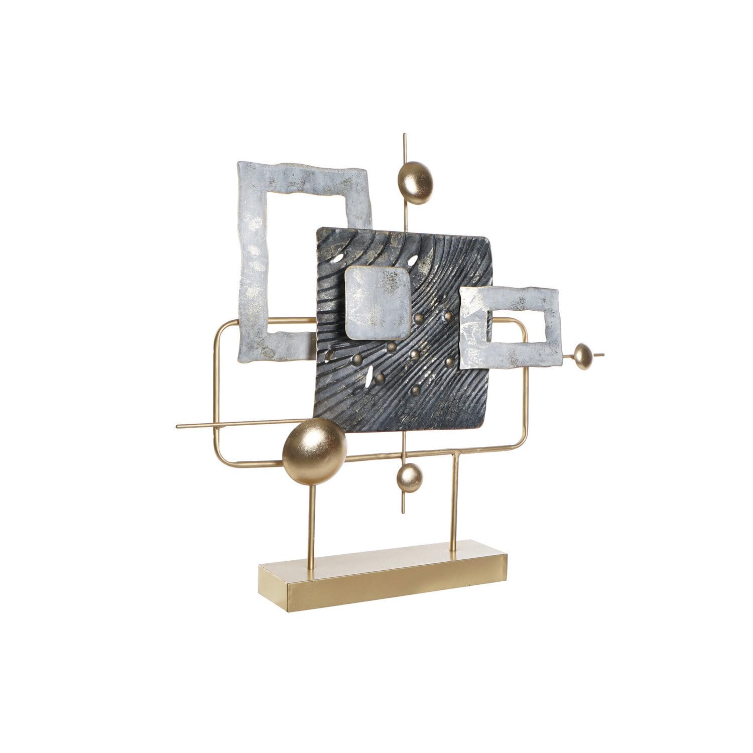 Sculpture murale métal bleu céleste abstrait 59x55cm œuvre d'art