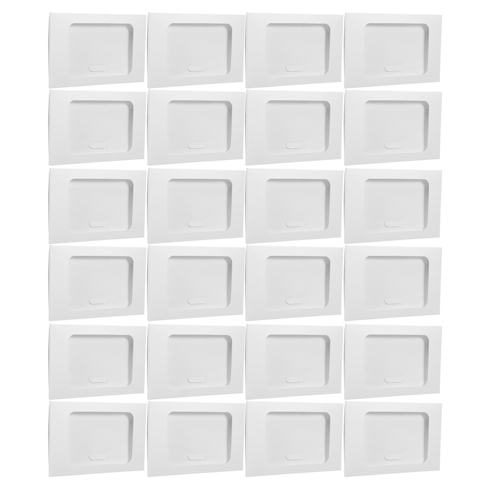 Lurrose 100 Mini-Kraftpapier-Umschläge – 6" x 4" kleine Umschläge mit Sichtfenster für Visitenkarten, Hochzeitseinladungen, Fotos, Postkarten und Gastgeschenke